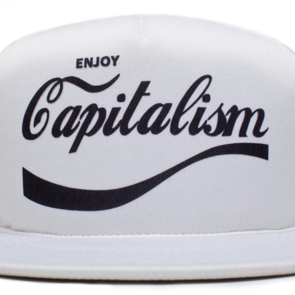 Retro Vintage Style Script ENJOY CAPITALISM Trucker Baseball Snapback Hat Cap Fu - Picture 2 of 2